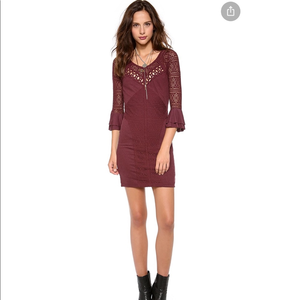 Free People City Girl Dress Plumberry Small